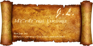 Járányi Luciusz névjegykártya